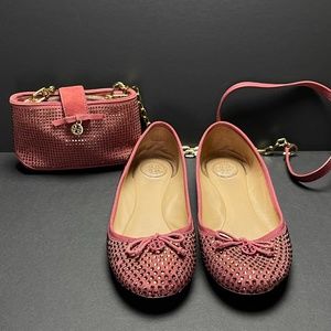 Pink Tory Burch Ballet Flats & Matching Purse